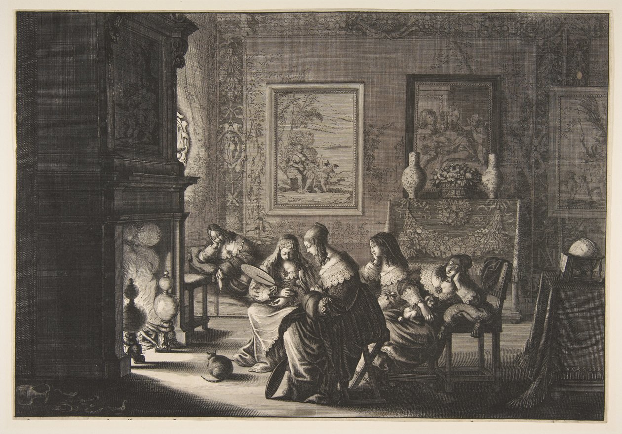 Foolish Virgins Sleeping by Abraham Bosse