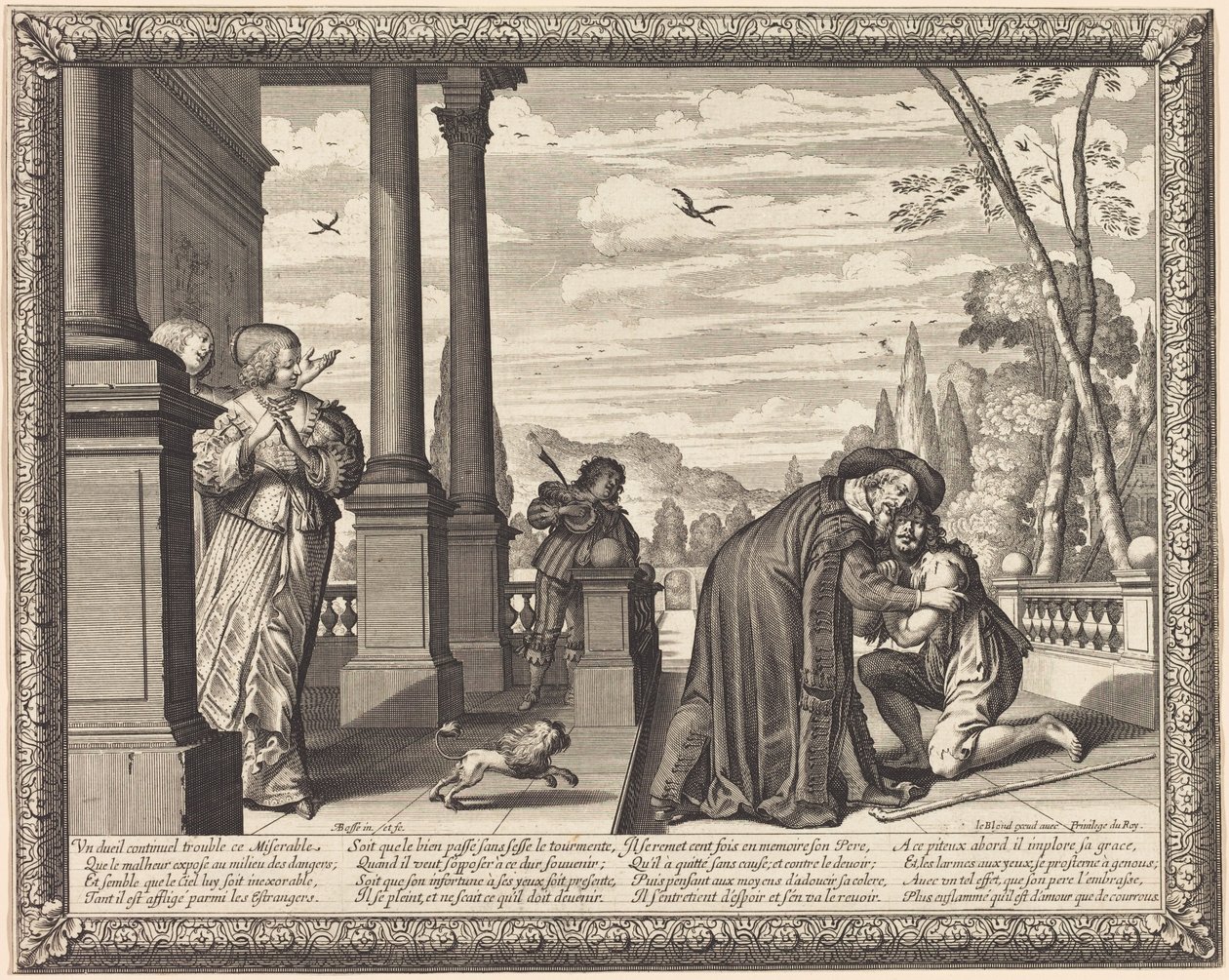 The Prodigal Son Received by his Father by Abraham Bosse