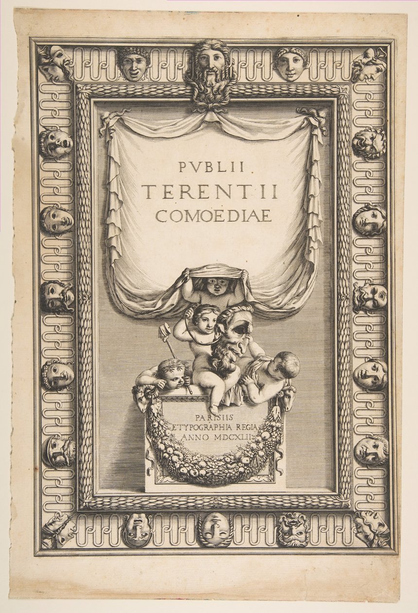 Title Page: Comedies of Terence (Publii Terentii Comoediae) by Abraham Bosse