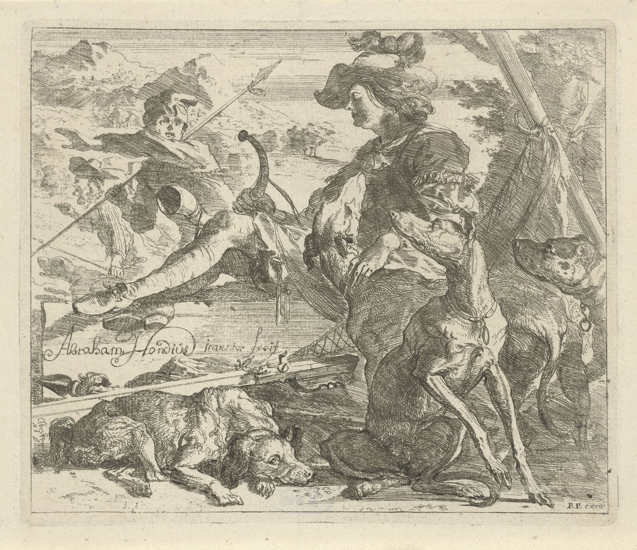 Hunter with Dogs by Abraham Danielsz. Hondius