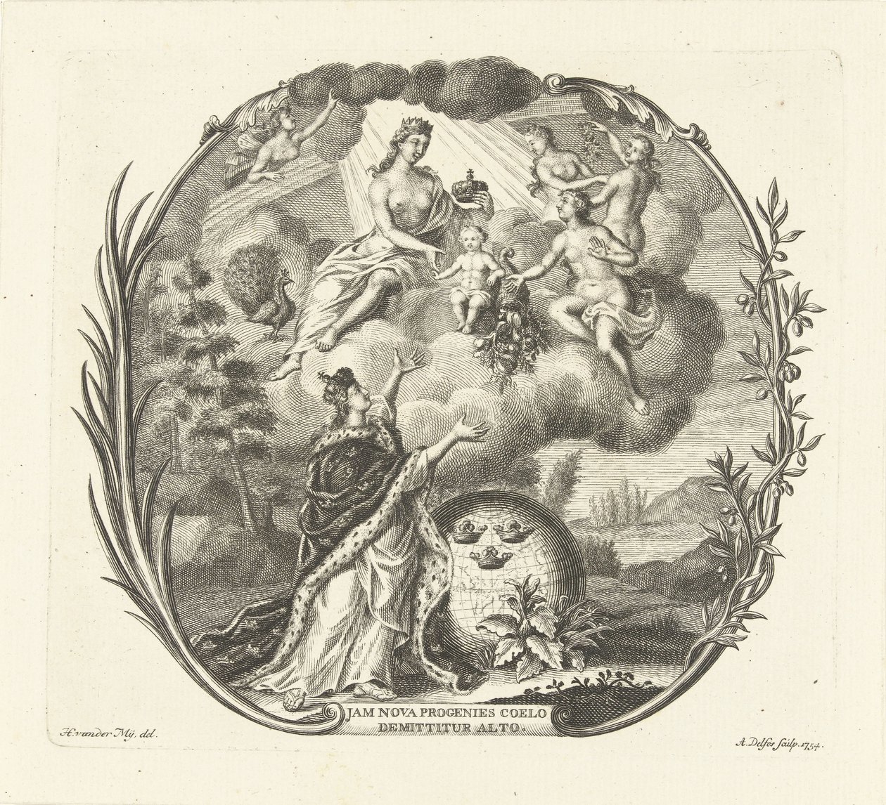 Allegory of the Birth of a Child with Juno and Abundance by Abraham Delfos