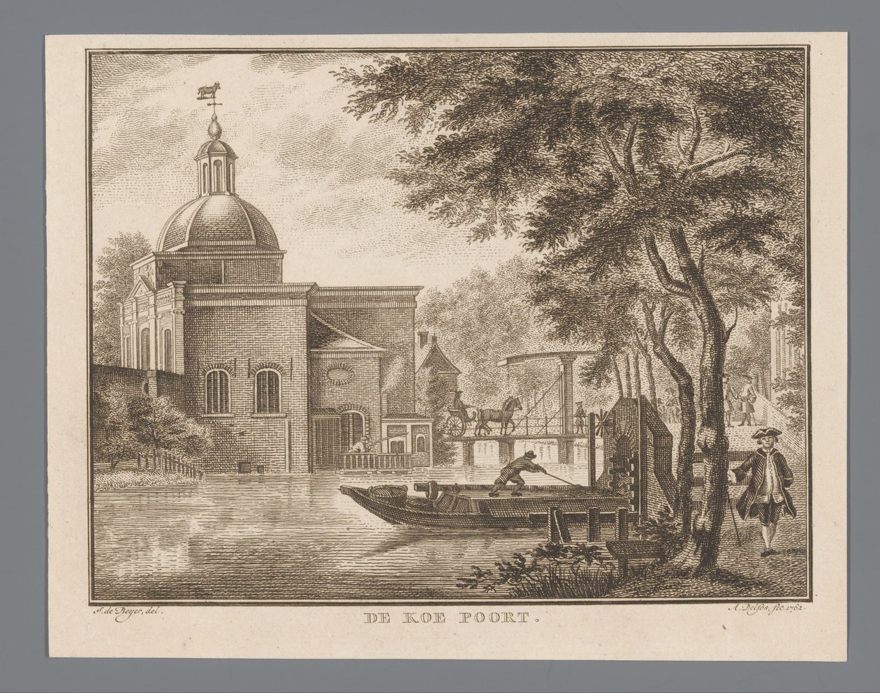 View of the Koepoort in Leiden by Abraham Delfos