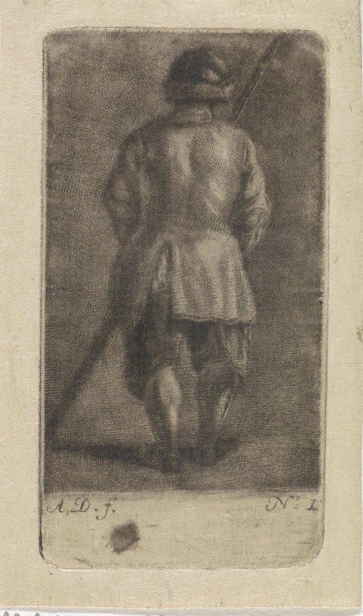 Man with a Stick, Seen from the Back by Abraham Delfos