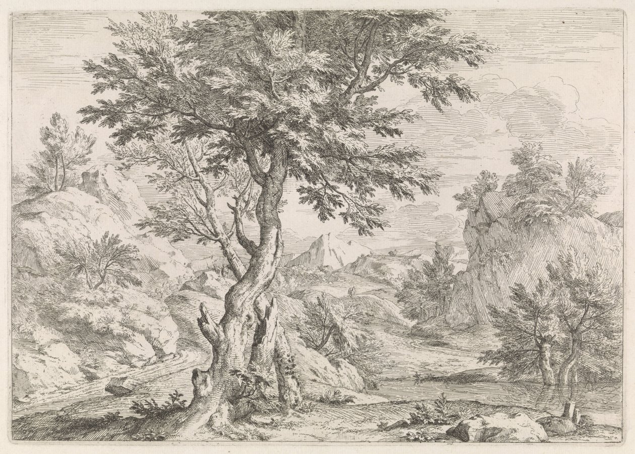 Hilly Landscape with Rocks by Abraham Genoels