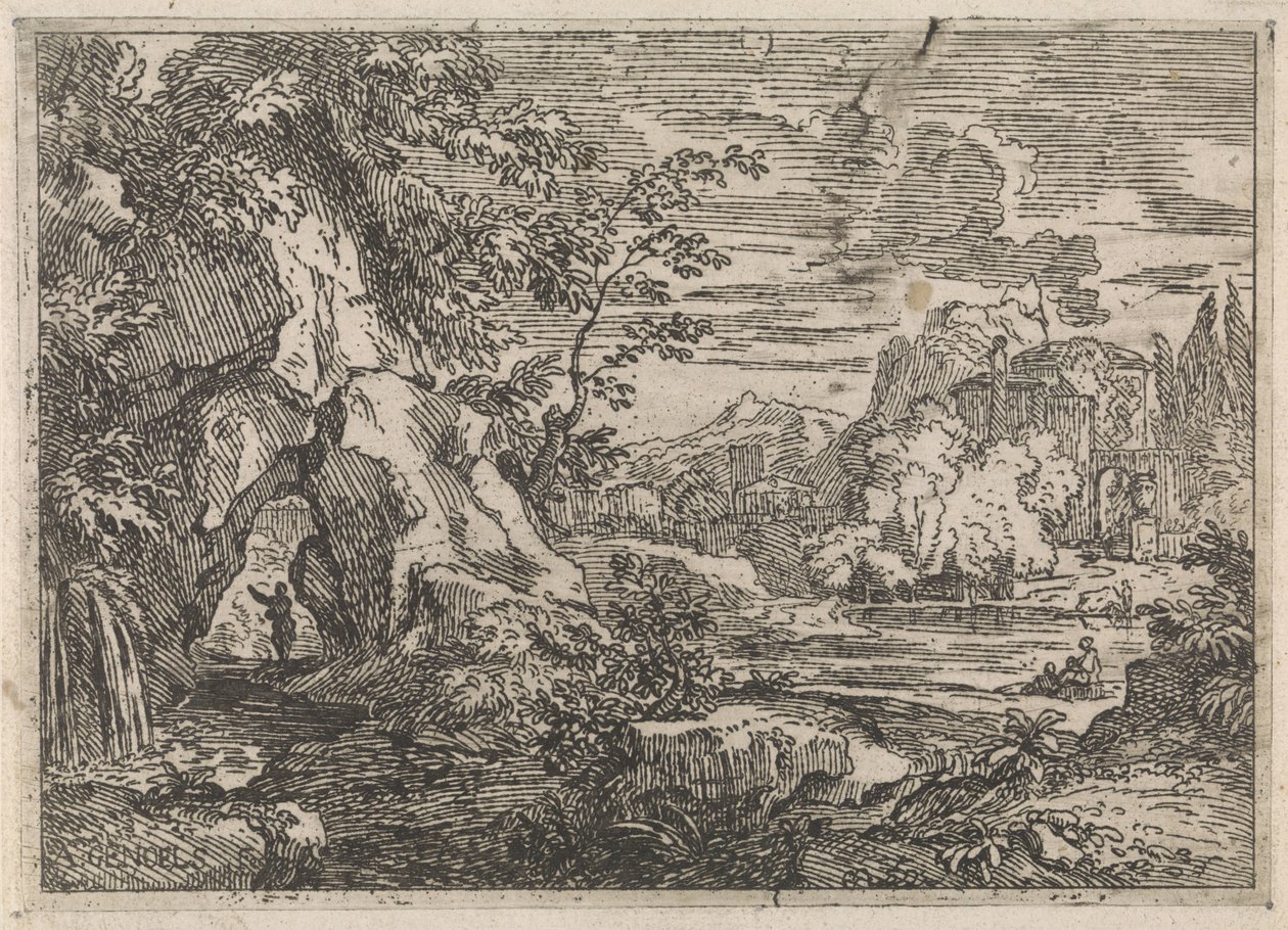 Road Through a Rock (Arcadian Landscapes) by Abraham Genoels