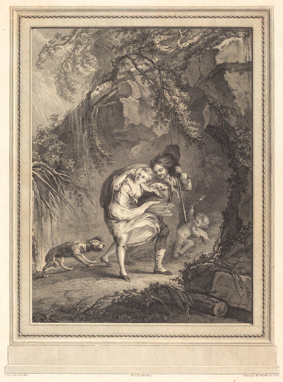 The Gust of Wind by Abraham Girardet after Antoine Lebel