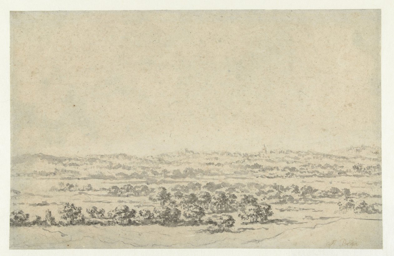 River Landscape with a Tower in the Distance by Abraham Jansz Begeyn