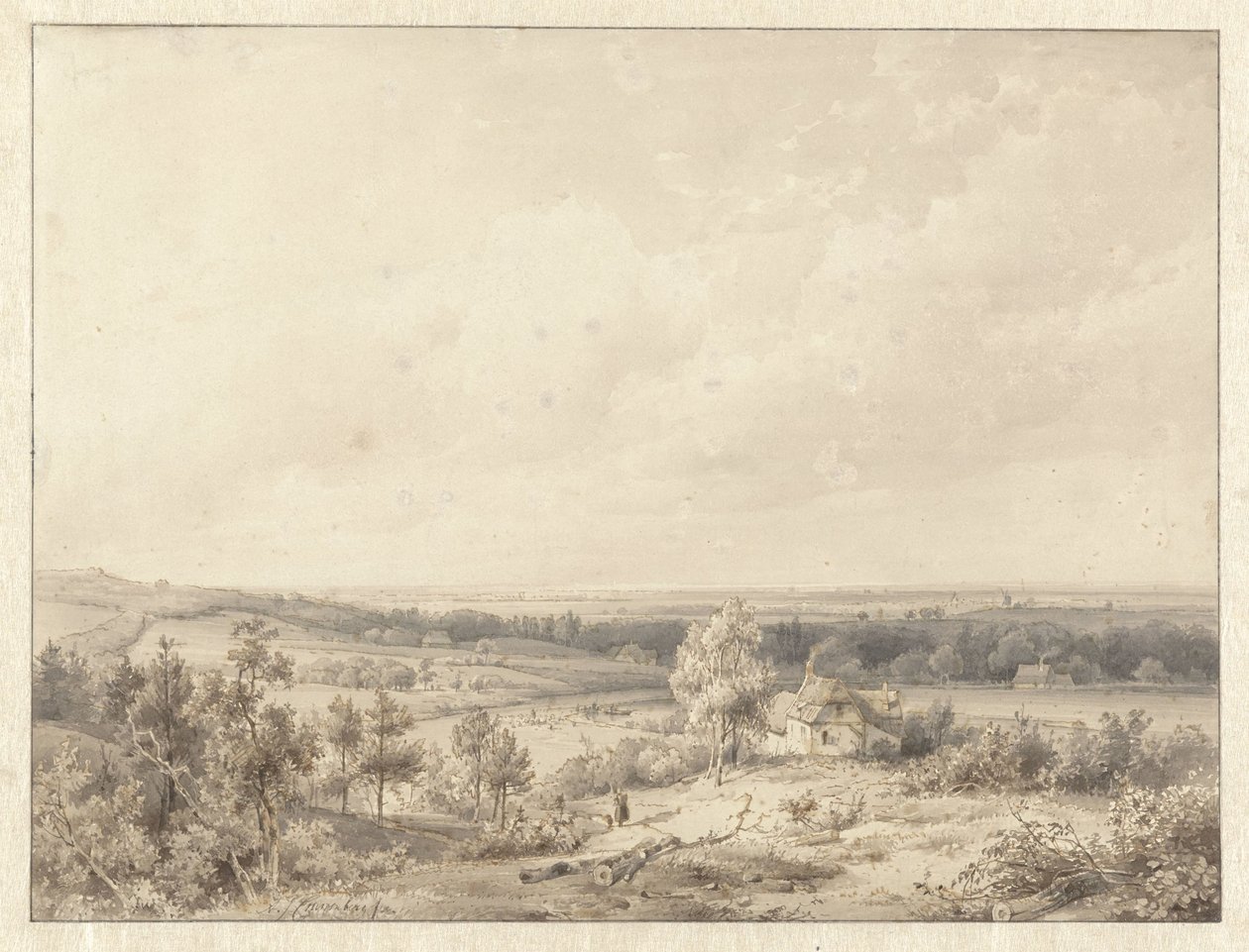 View Towards Alkmaar from the Dune at Schoorl by Abraham Johannes Couwenberg