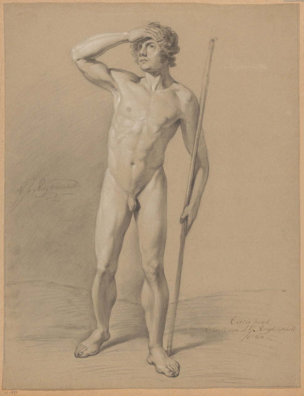 Standing Male Nude, Seen from the Front (1st Prize 1810) by Abraham Johannes Ruytenschildt