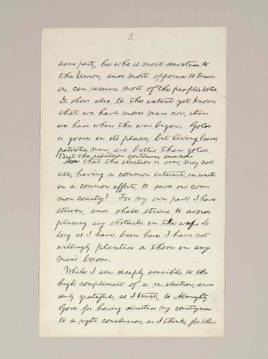 Autograph manuscript of Lincoln