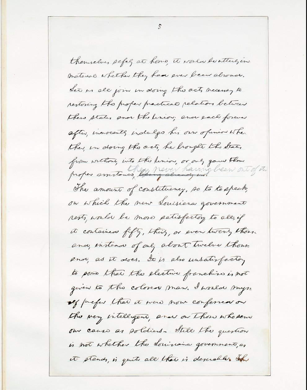 Autograph manuscript of Lincoln's last address as President, delivered ...