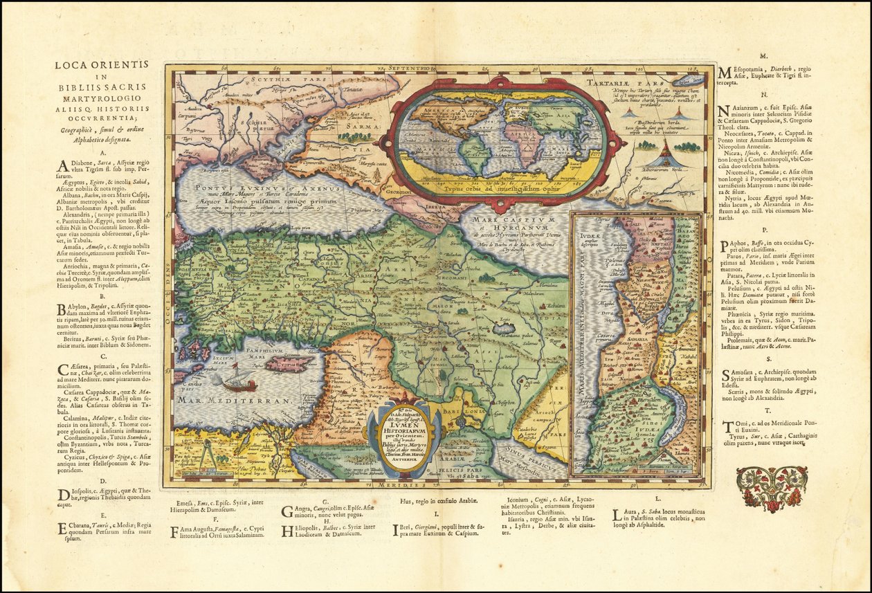 1624 Map of the Ancient World Based on the Bible by Abraham Ortelius