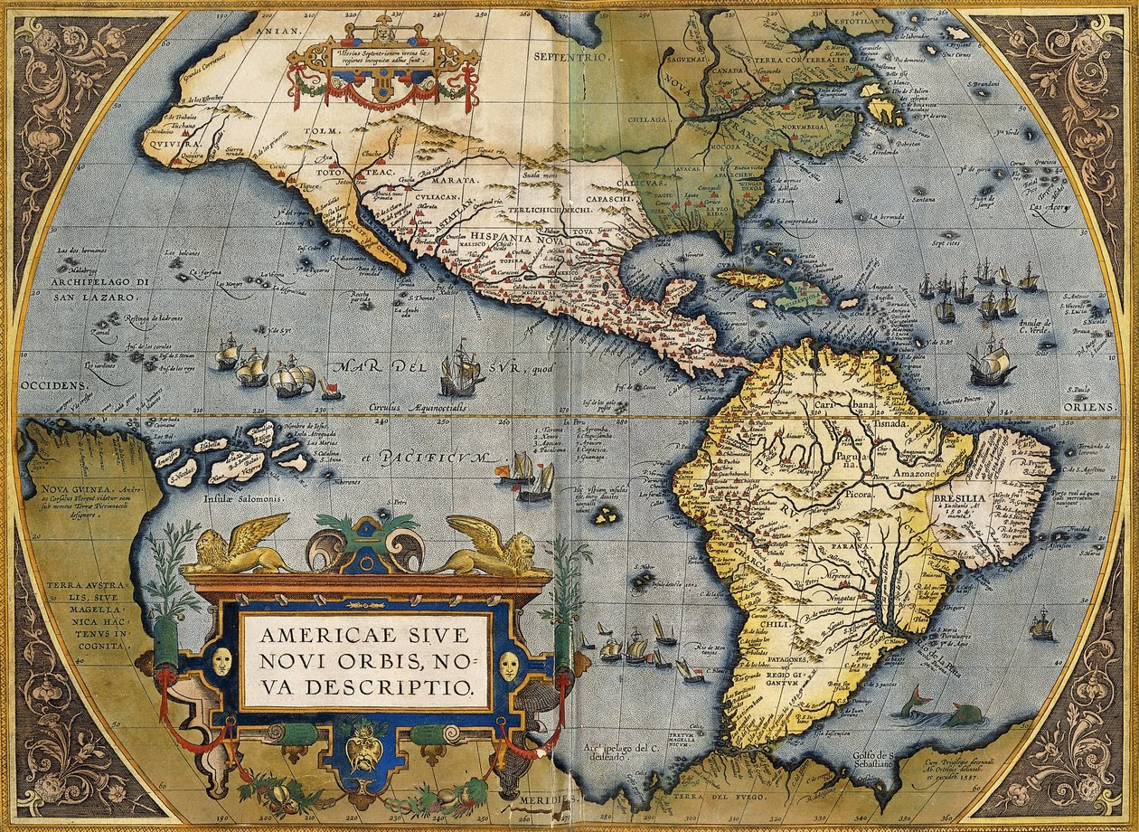 A Map of America by Abraham Ortelius