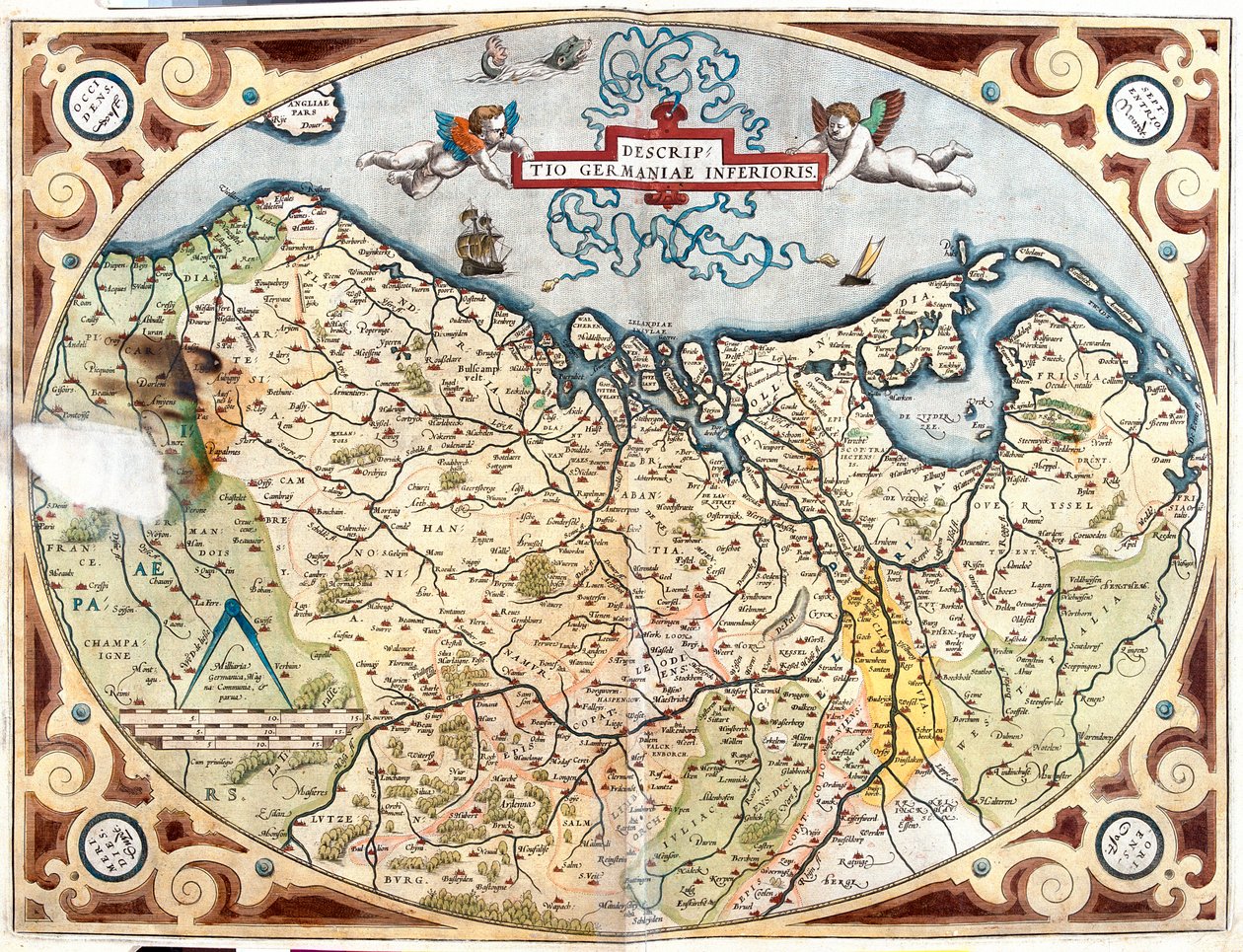 France, Belgium, Holland, Germany, Luxembourg by Abraham Ortelius