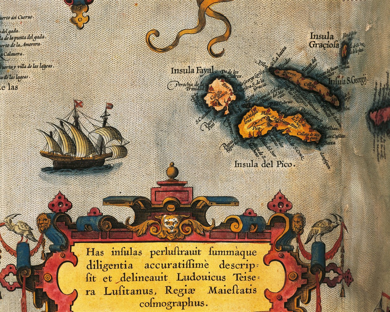 Map of Azores Islands from Theatrum Orbis Terrarum by Abraham Ortelius by Abraham Ortelius