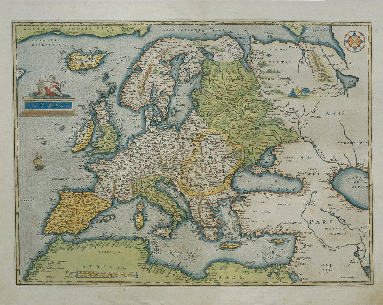 Map of Europe, from Theatrum Orbis Terrarum by Abraham Ortelius