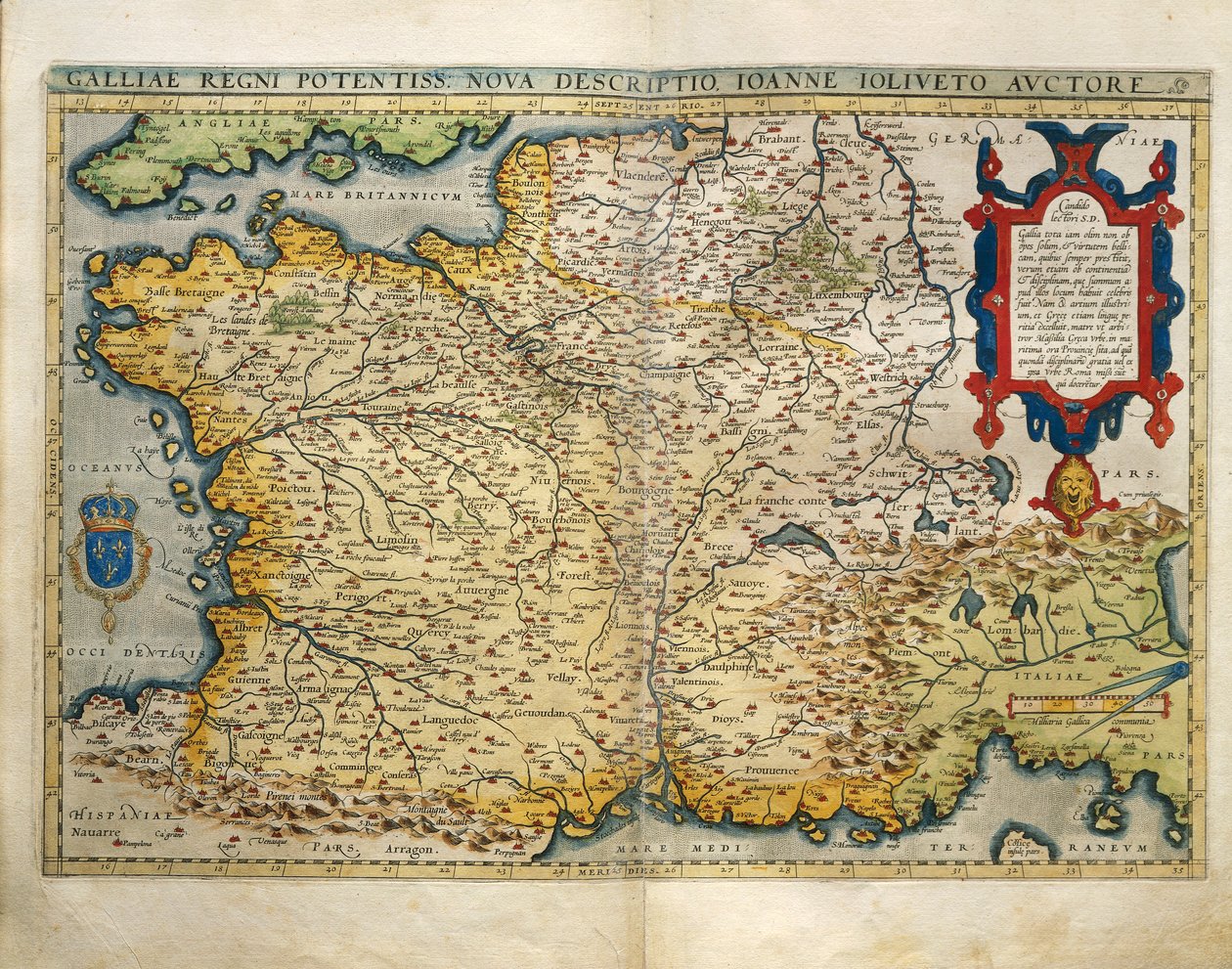 Map of France, from Theatrum Orbis Terrarum by Abraham Ortelius