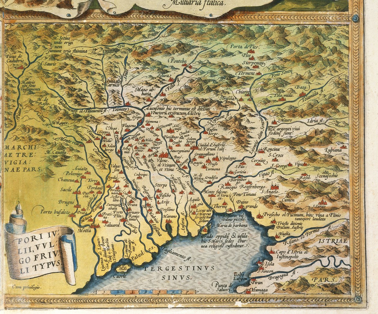 Map of Friuli Venezia Giulia Region, from Theatrum Orbis Terrarum by Abraham Ortelius by Abraham Ortelius