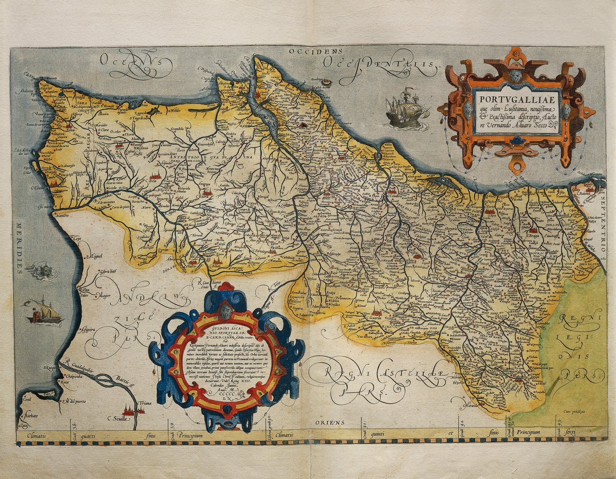 Map of Portugal, from Theatrum Orbis Terrarum by Abraham Ortelius