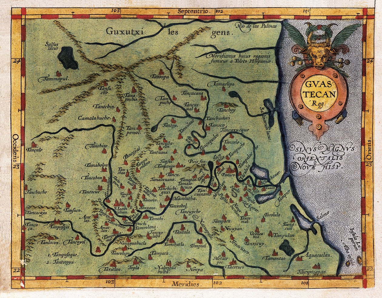 Map of the Gulf of Mexico from Hernando de Soto