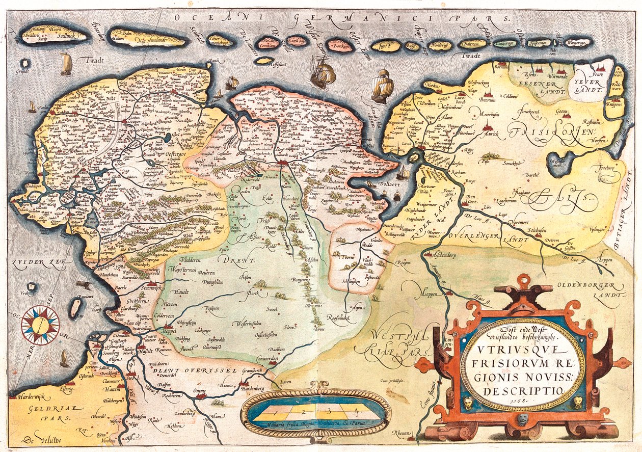 Netherlands, Germany by Abraham Ortelius
