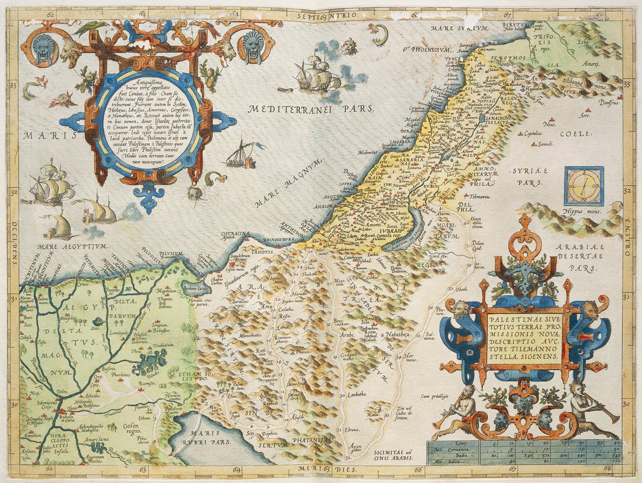 Palestine, from Theatrum Orbis Terrarum by Abraham Ortelius by Abraham Ortelius