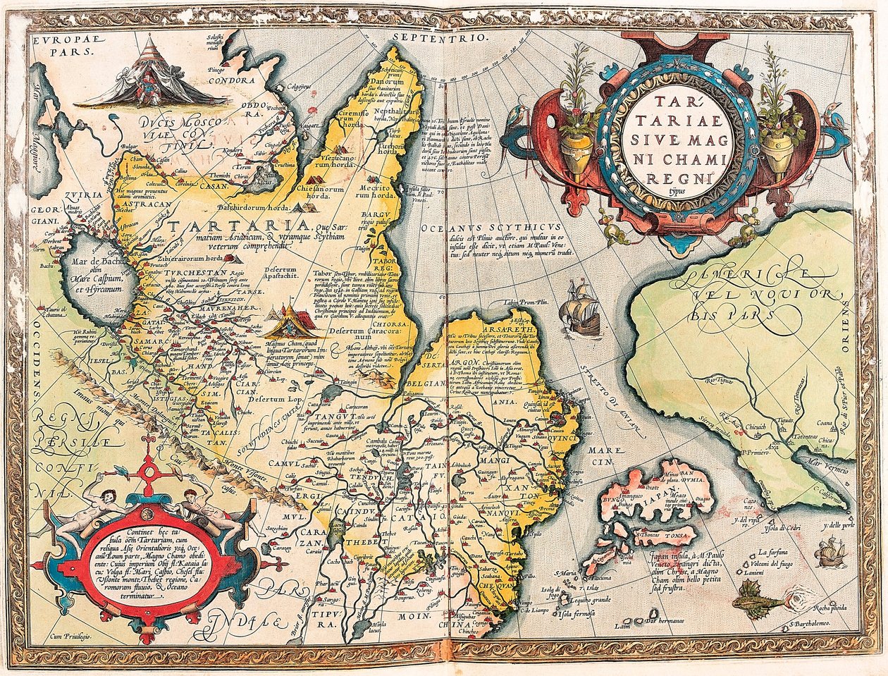 Geography Map of the Tartar Territory from Theatrum Orbis Terrarum by Abraham Ortelius by Abraham Ortelius