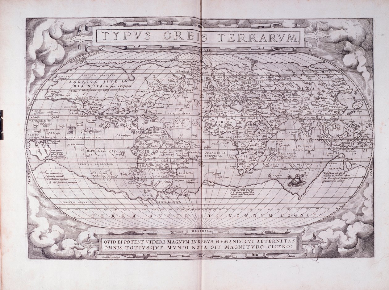 Typus Orbis Terrarum, Portulan by Abraham Ortelius