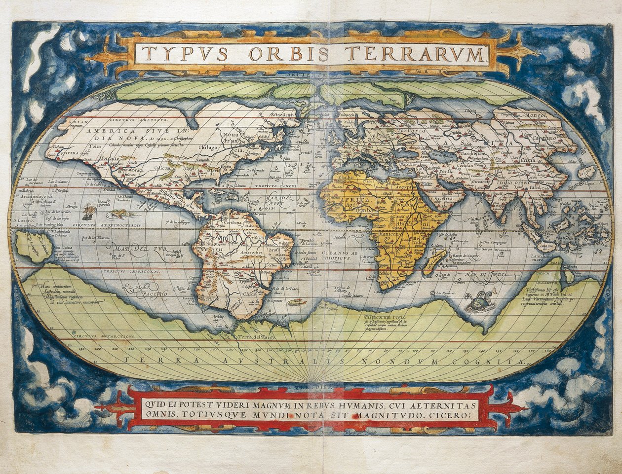 World Map from Theatrum Orbis Terrarum by Abraham Ortelius by Abraham Ortelius