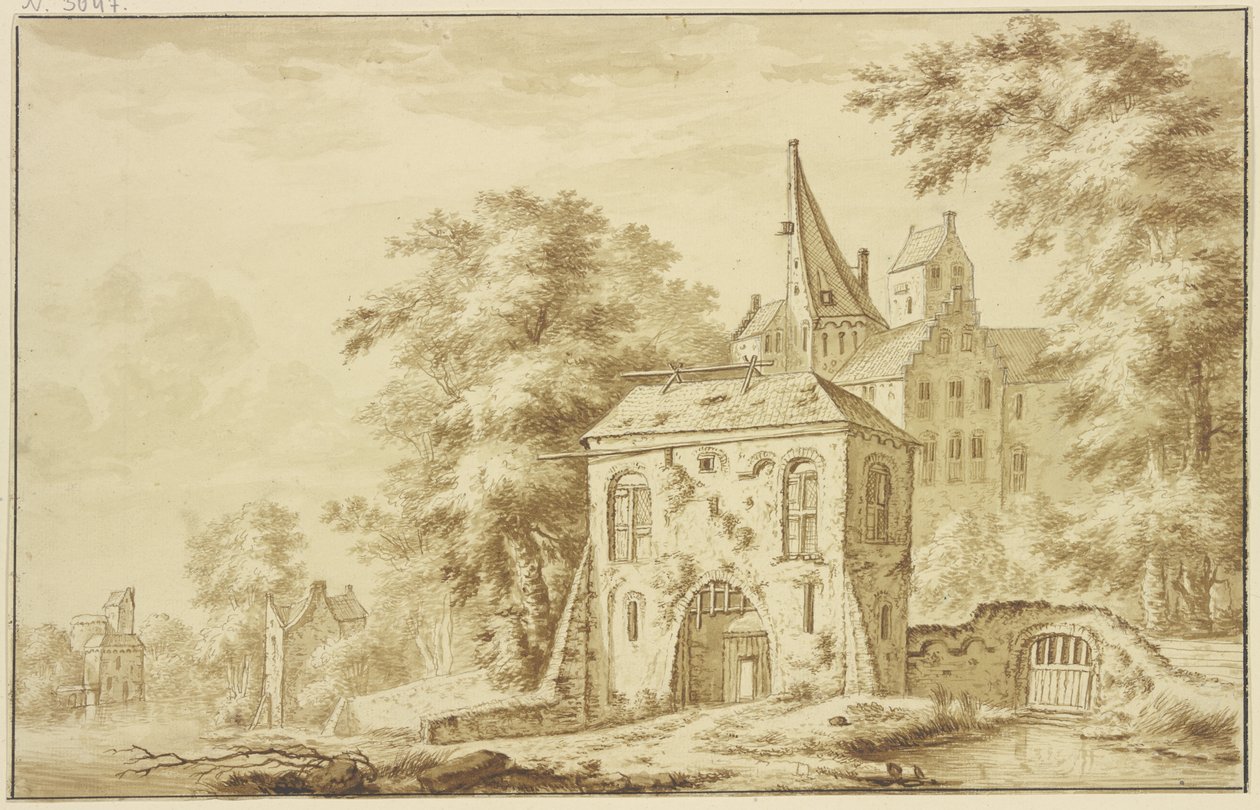 City Gate with Portcullis by Abraham Rademaker