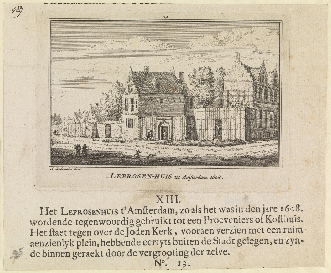 Leprosy House in Amsterdam 1608 by Abraham Rademaker