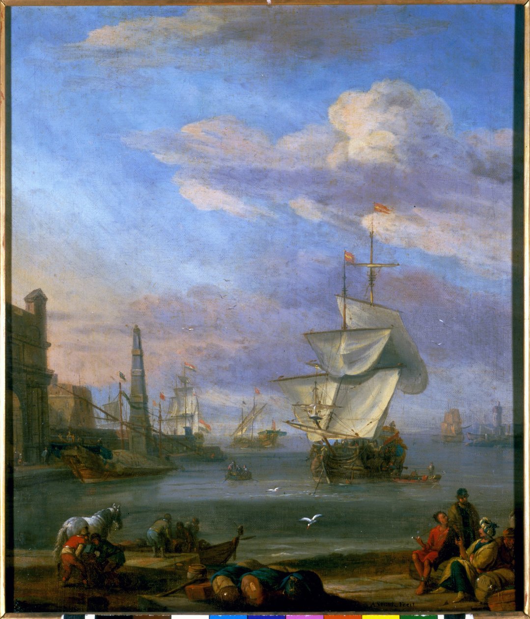 A Dutch port by Abraham Storck