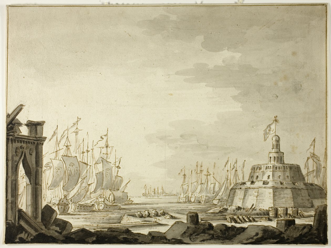 Malta, Harbor of Valletta by Abraham Storck