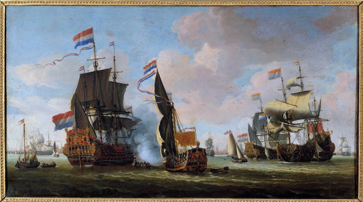 Marine: Scene of Naval Battle by Abraham Storck