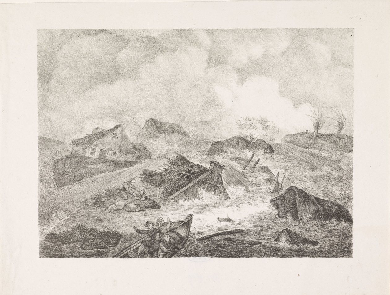 Breakthrough of the Kamperdijk, 1825 by Abraham Vinkeles