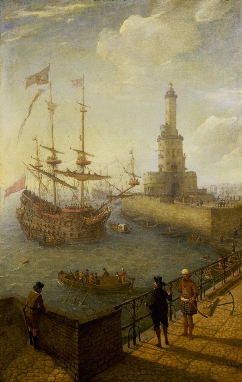 A Spanish Three-Masted Ship Anchored Off the Coast of Naples by Abraham Willaerts