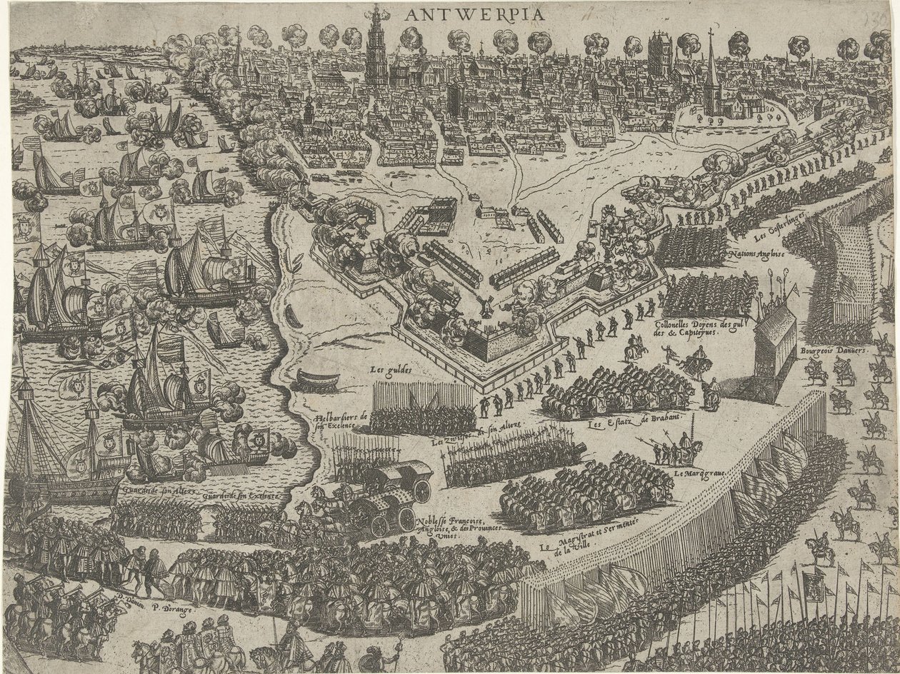 Arrival of the Duke of Anjou in Antwerp and Reception by the Prince of Orange, 1582 by Abraham de Bruyn (attributed to)
