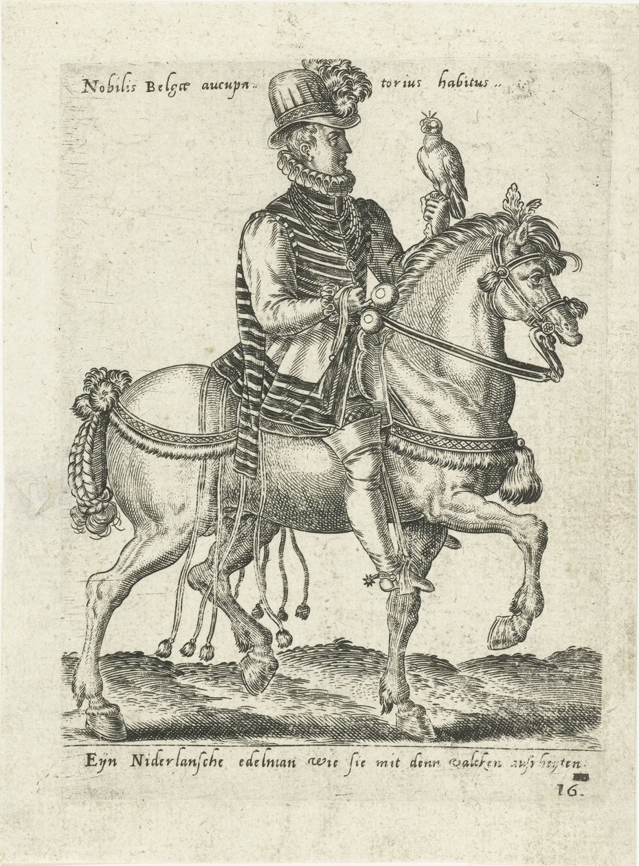 Dutch Nobleman on Falcon Hunt on Horseback by Abraham de Bruyn (attributed to)