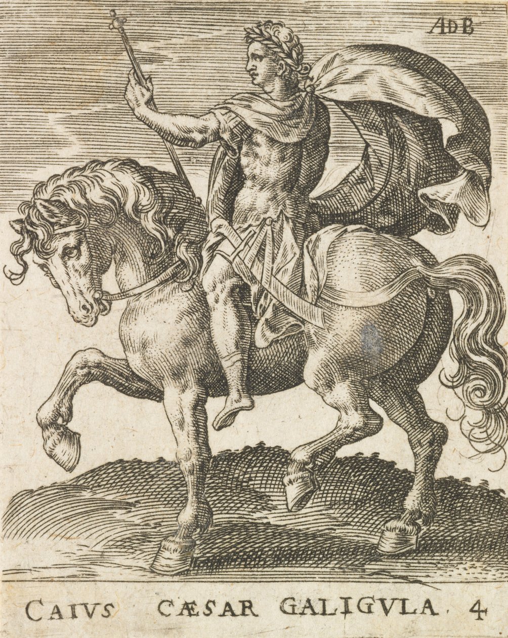 Caius Caesar Caligula from Twelve Caesars on Horseback, ca. 1565-1587 by Abraham de Bruyn