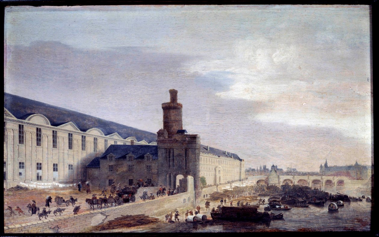 View of Porte Neuve and Galerie du Louvre Around 1640 by Abraham de Verwer