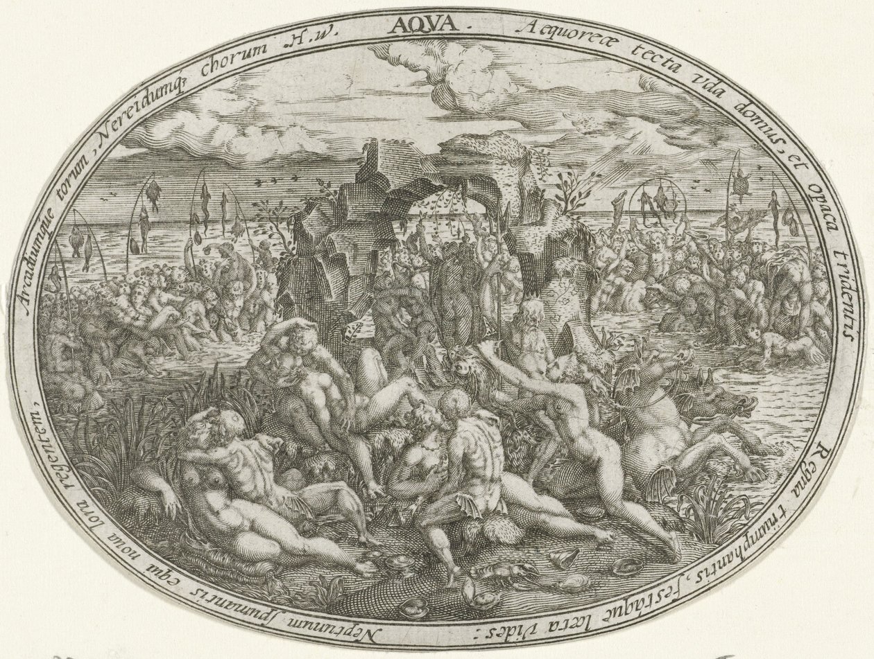 Neptune with Nereids and Tritons: The Element Water (series title: The Four Elements) by Abraham van den Hecken