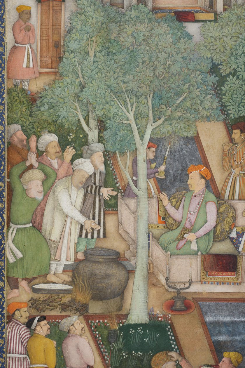 Detail from Emperor Jahangir with Holy Men in a Garden (detail) by Abul Hassan Ghaffari
