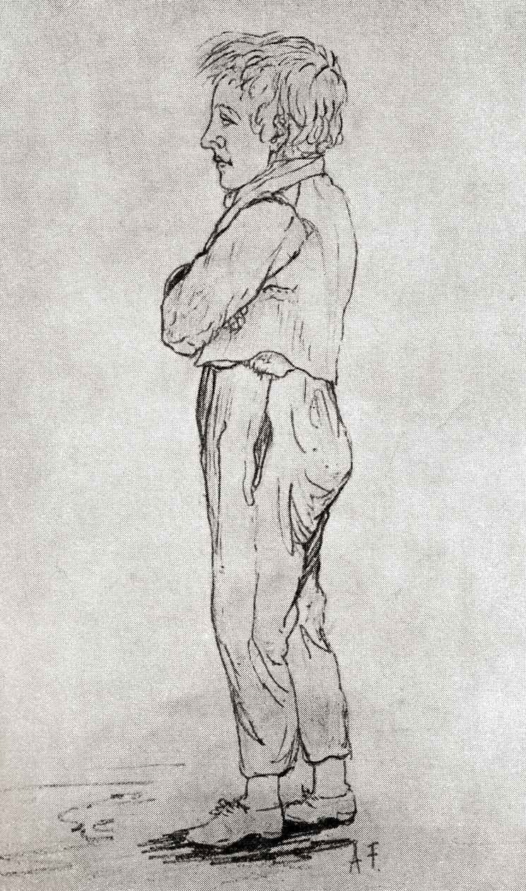 Sketch of Gustave Flaubert as a Child, from Gustave Flaubert, published 1935 by Achille Flaubert