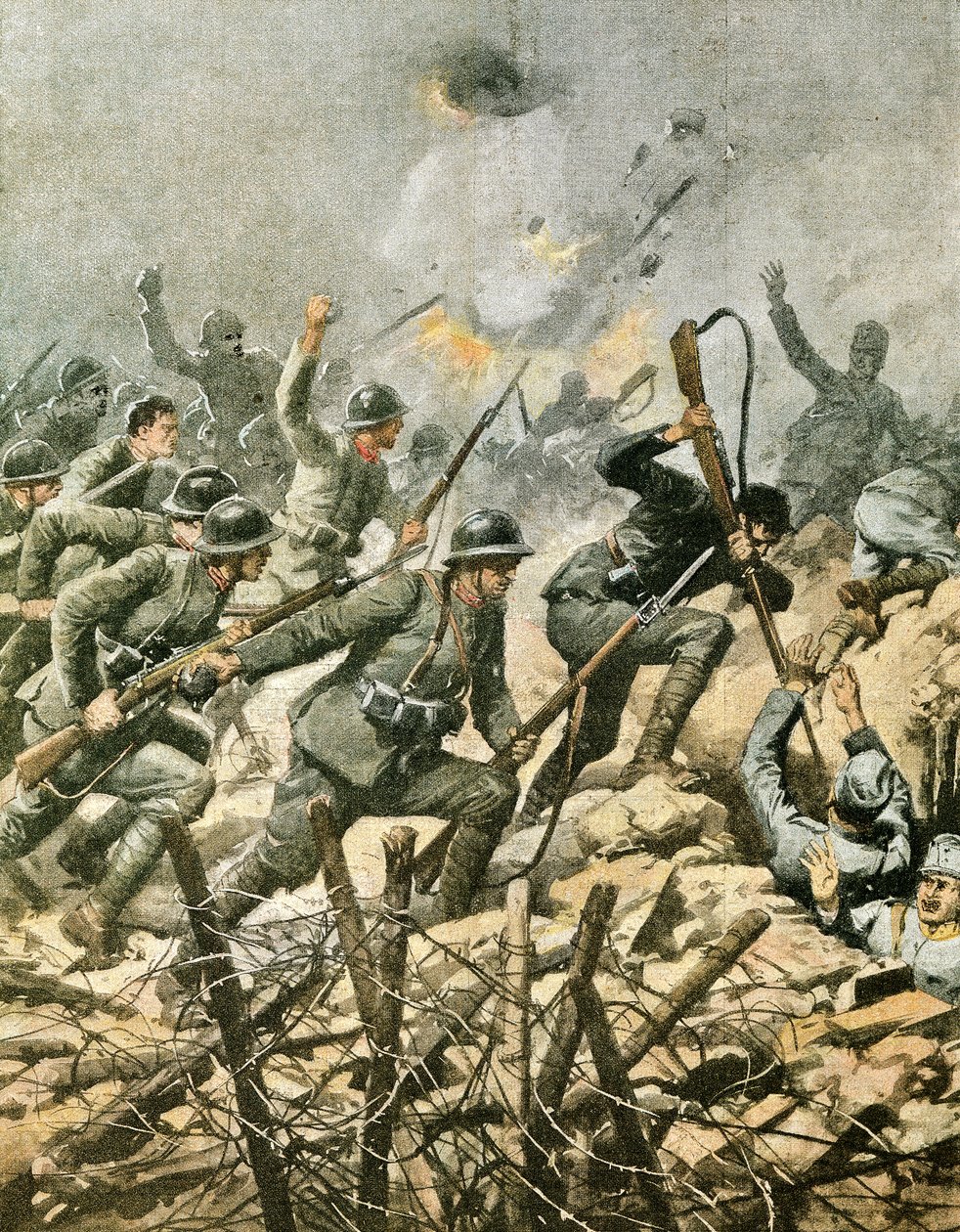 Assault on Mount Ortigara by Achille Beltrame