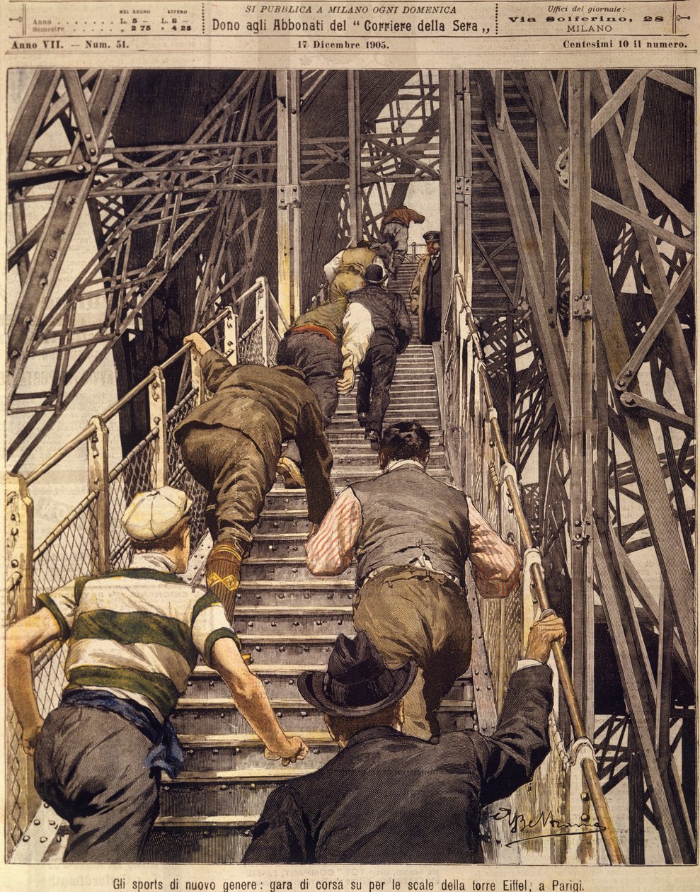 New sports: running race up the stairs of the Tour Eiffel in Paris, December 17 by Achille Beltrame