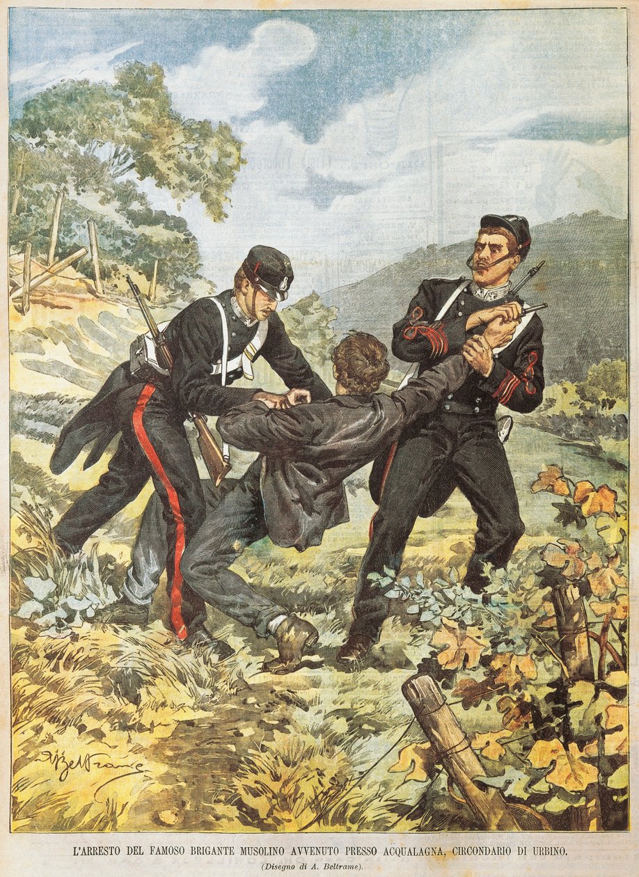 The famous brigand Musolino being arrested near Acqualagna in district ...