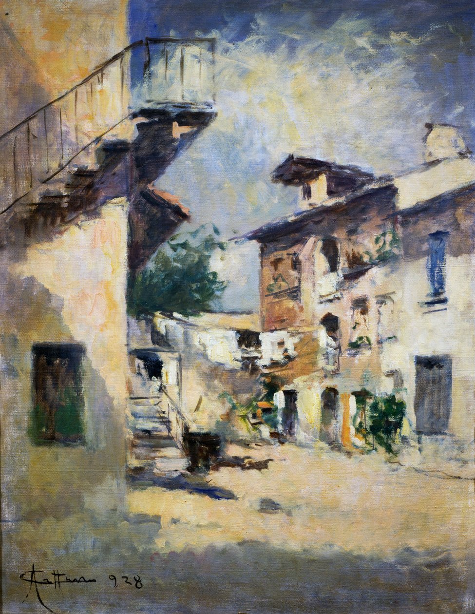 Interior of Rustic Courtyard by Achille Cattaneo