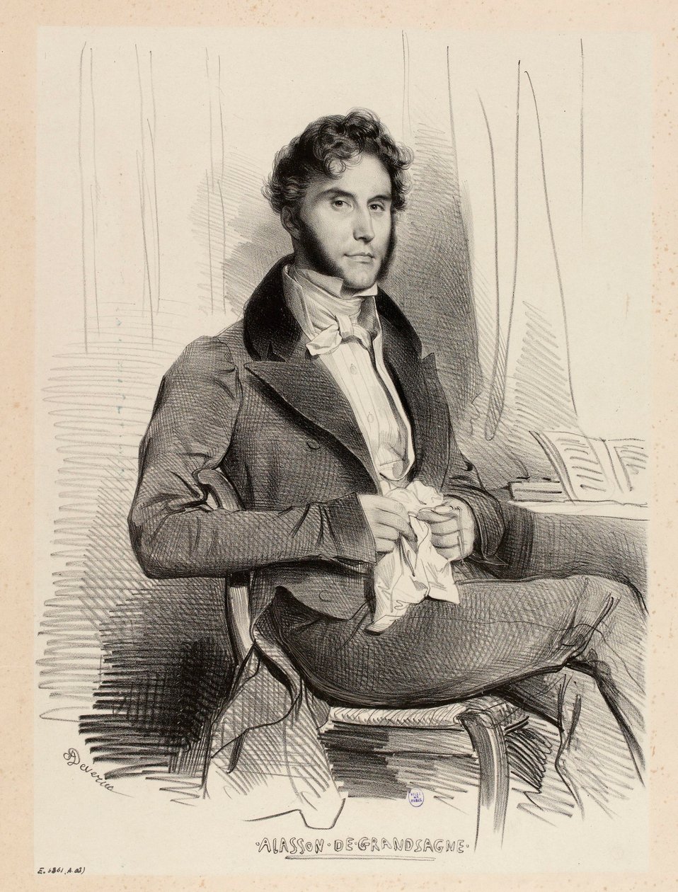 Portrait of Ajasson de Grandsagne by Achille Devéria