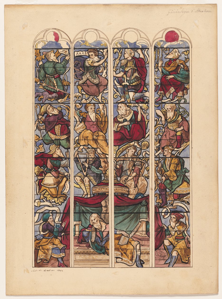Study for Four Stained Glass Windows (detail) by Achille Devéria