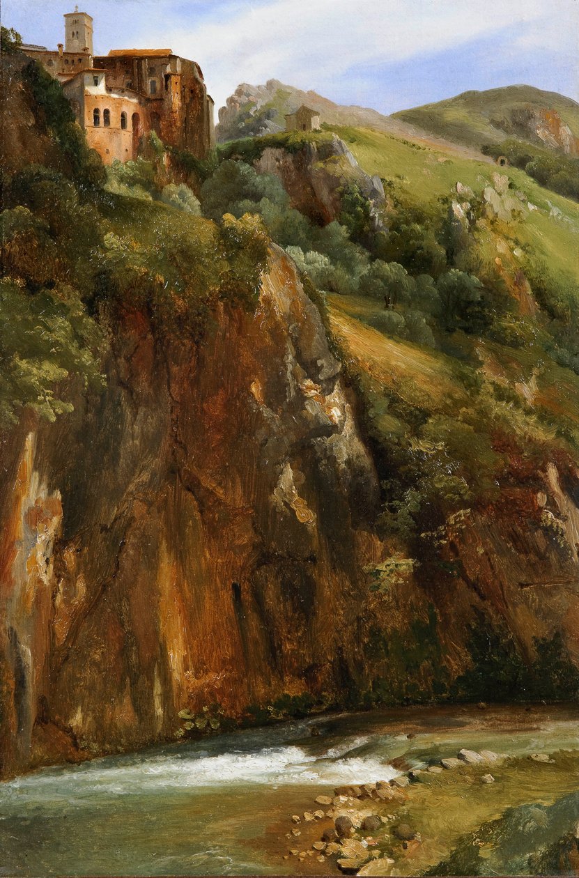 View of Santa Scolastica in Subiaco by Achille Etna Michallon